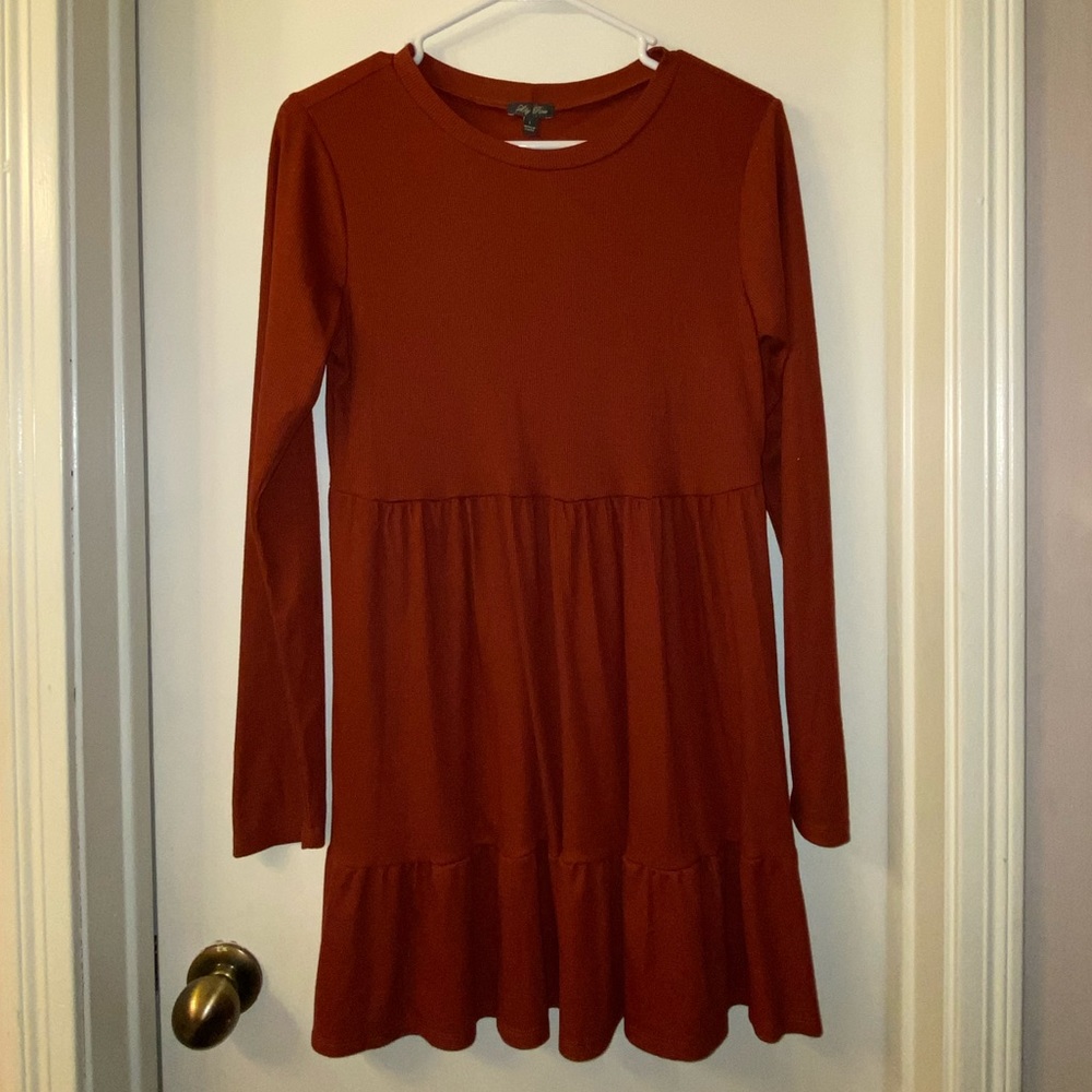 Long Sleeved Orange Dress